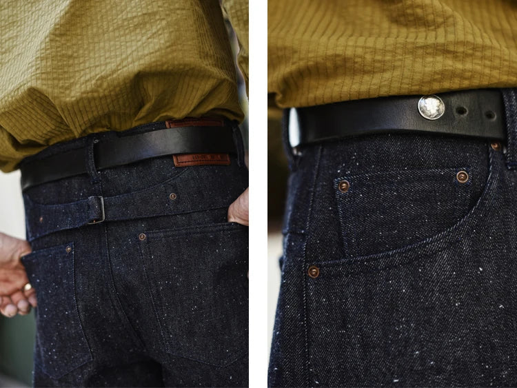Men Jeans Sanforized Selvedge Raw Denim Denim Jeans for Men Linum Silver Button Cotton Wide Leg Loos Fit