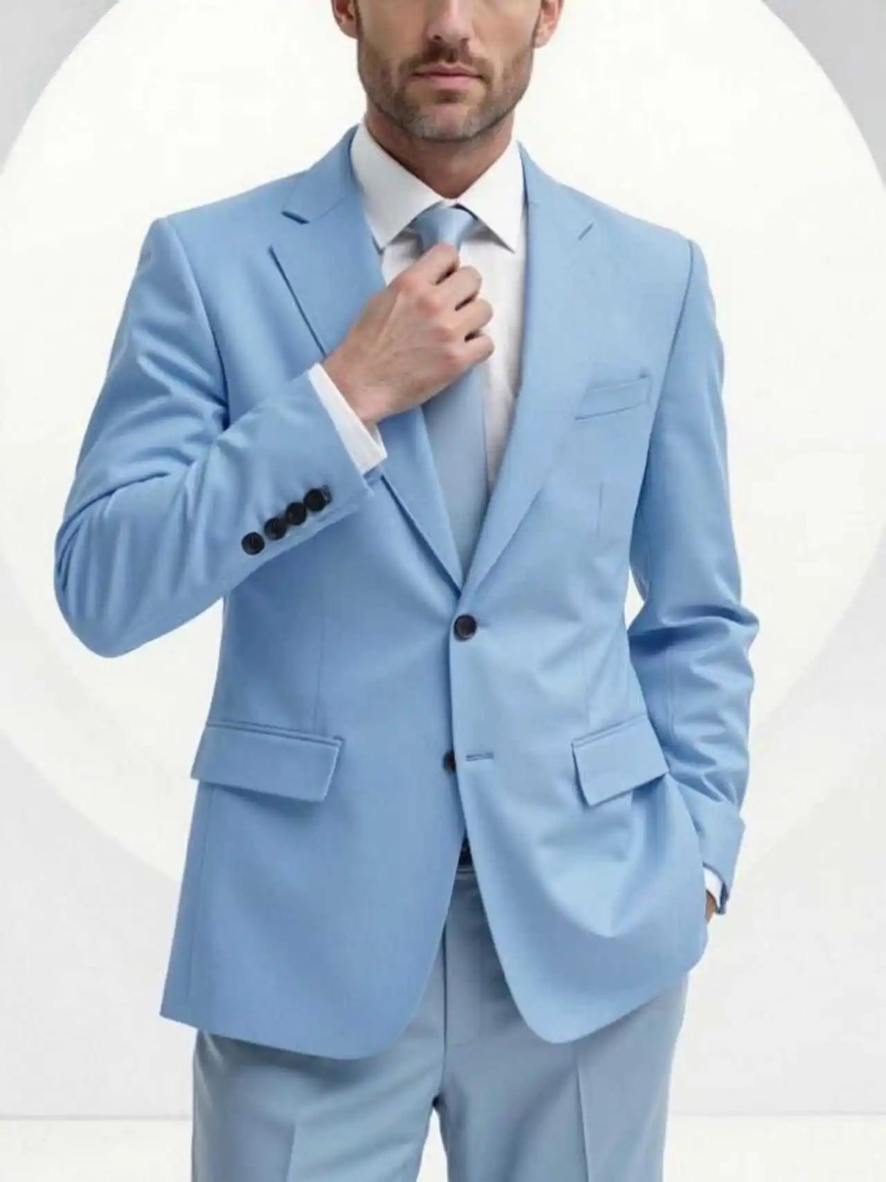 Men's Spring and Autumn New Leisure Solid Color Long Sleeve Suit Jacket Men's Two-button Suit