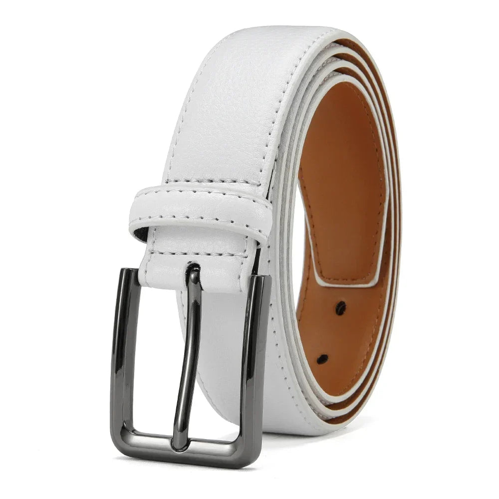 Men Belts High Quality Genuine Leather LONG Large Pin Buckle Metal Automatic Buckle Male Belts Strap Mal 115cm 135cm Size