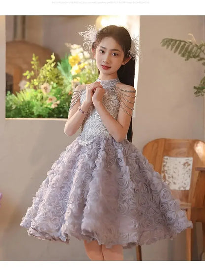 Elegant Girls Princess Dresses Birthday Party Pageant Gown Kids Costume Wedding Dress Formal Outfit Children Summer Clothes