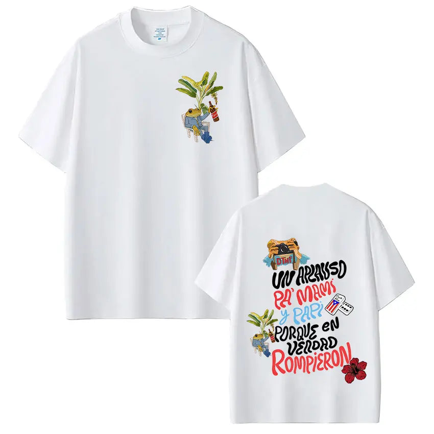 Rapper Bad Bunny T-shirt Debi Tirar Mas Fotos DTMF World Tour T Shirts Men's Clothing Fashion Hip Hop Vintage T-shirt Streetwear