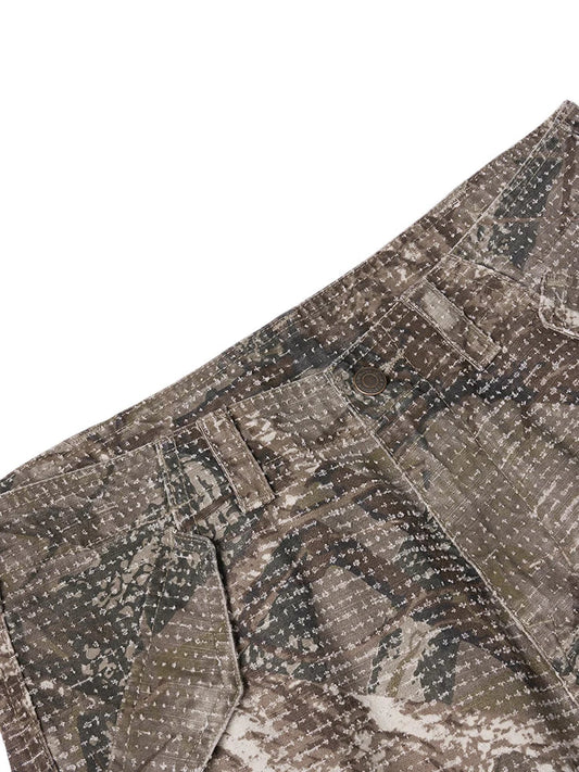 2025 Summer New  Oversize 270gsm Camouflage Cargo Shorts Men Vintage Ripped Tatical Shorts Plus Size Brand Clothing