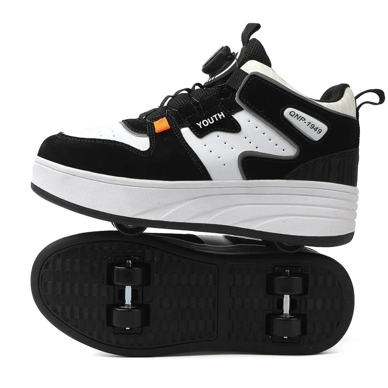 Students children's shoes four wheel light shoes Boys invisible roller shoes large size outdoor sports walking shoes women