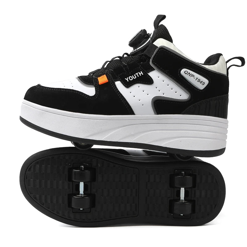Students Children's Shoes Four Wheel Light Shoes Boys Invisible Roller Shoes Large Size Outdoor Sports Walking Shoes Women
