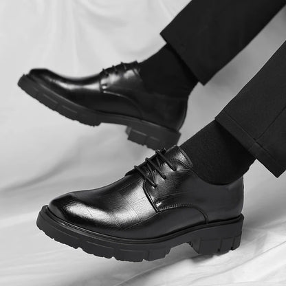 8-10cm Height Increasing Shoes for Men Platform Breathable Lift Casual Inside High Shoes Business Dress Elevator Leather Shoes
