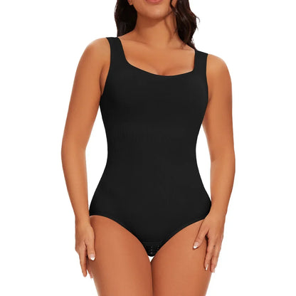 Women's Wide Strap Tummy Control Shapewear Bodysuit Comfortable Non-Slip Fitness Wear for Abdomen Toning Stylish Daily Wear Outf
