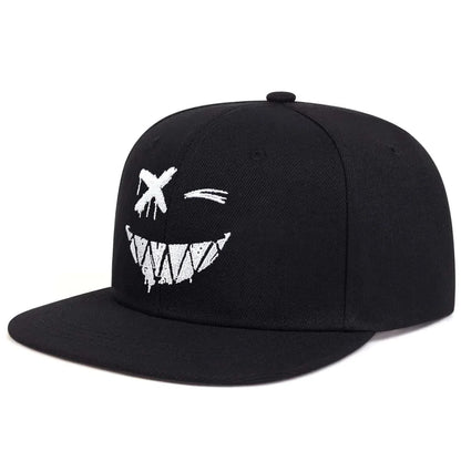 Unisex Personality Ghost Expression Embroidery Hip-hop Hats Outdoor Adjustable Casual Baseball Caps Sunscreen Hat