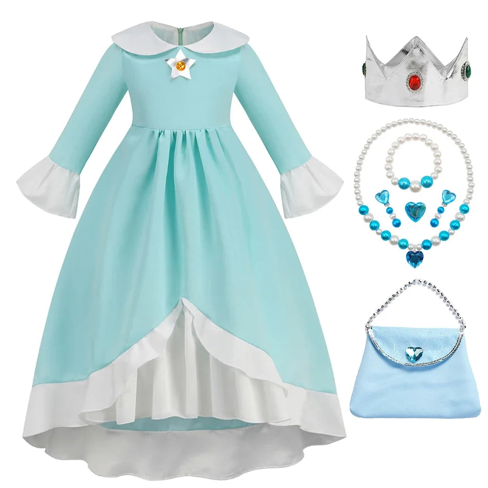 Daisy Girls Princess Dress Cartoon Movie Cosplay Costume Summer Kids Orange Party Outfits 2-10 Years Halloween Fancy Clothes