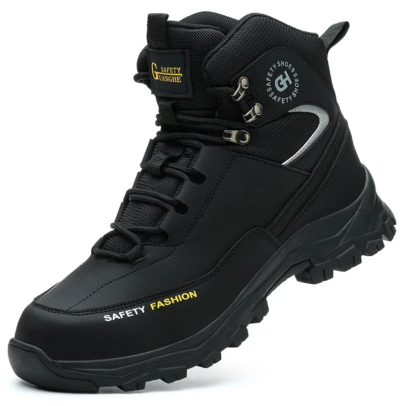 Construction Safety Shoes Men Waterproof Work Boots Anti-smash Steel Toe Shoes Puncture-Proof Indestructible Shoes Safety Shoes