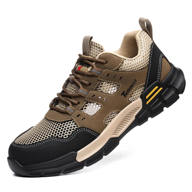 Men's safety shoes, anti smashing and anti stabbing work shoes, lightweight and breathable safety boots, tactical boots