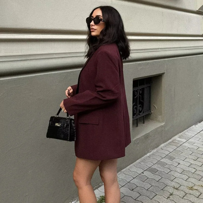 2025 Straight Long Blazers for Women Winter Outerwears Women's Blazer Jackets Streetwear Coat Long Sleeve Blazer Woman
