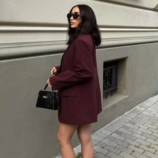 2025 Straight Long Blazers for Women Winter Outerwears Women's Blazer Jackets Streetwear Coat Long Sleeve Blazer Woman