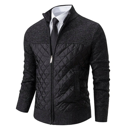 Autumn Winter Sweater Men's Loose Cardigan New Cold High Neck Jumpers Patchworked Windbreaker Casual Jackets