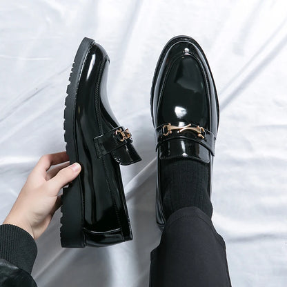 New Luxury Slip on Dress Shoes Men Genuine Leather Italian Loafer Shoes for Men Black Brown Brand Formal Oxford Men Casual Shoes