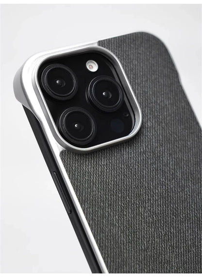 Ultra Thin Frameless Cloth Texture Magnetic Case For iPhone 17 Air 16 Pro Max 15 14 MagSafe Wireless Charge Borderless Hard Cove