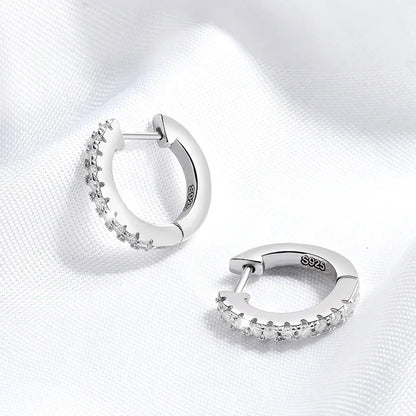 D Color All Moissanite Hoop Earrings for Women High Quality S925 Sterling Silver Jewelry Girl's Birthday Gift Wholesale