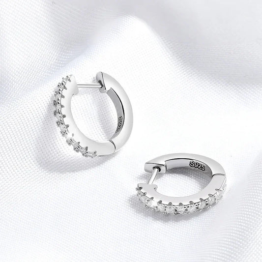 D Color All Moissanite Hoop Earrings for Women High Quality S925 Sterling Silver Jewelry Girl's Birthday Gift Wholesale