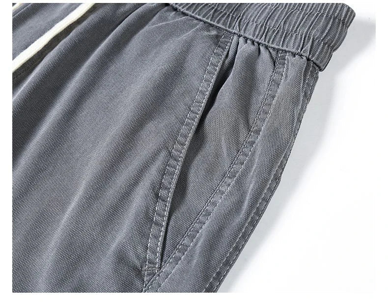 Men's Summer Soft Lyocell Fabric Jeans Thin Loose Straight Denim Pants Drawstring Elastic Waist Casual Trousers plus Size M-5XL