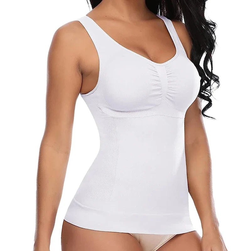 Women Tummy Control Shapewear Classic 2-IN-1 with Padded Bra High Elastic Strench Vest Body Shaper Slim Up Lift Corset