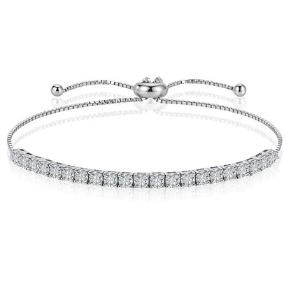 3/4/5mm Adjustable Moissanite Tennis Bracelet for Women Men D Vvs1 Round Gems Lab Diamond Chain S925 Sterling Silver