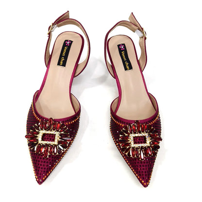 2025 Luxury Italian Design Women's Party Heels and Matching Handbag Set - Perfect for African Weddings and Special Occasions