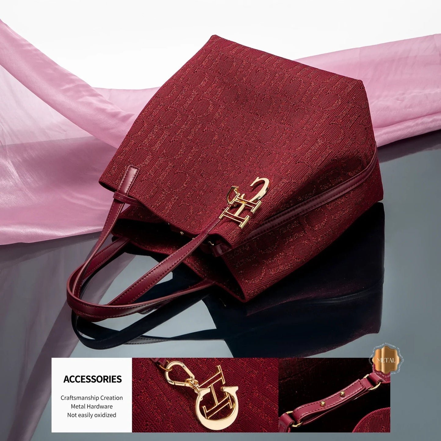 Large Capacity Letter Print Design Pure Colour Ladies Handbag Classic Style Fashion New with Clutch Bag Accessories