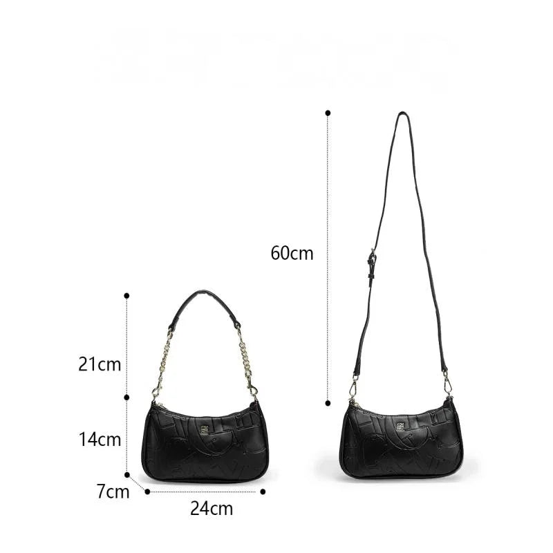Simple Shoulder Crossbody Bag Women's Handbag Fashion Partition Durable Luxury Brand Fashion Large Capacity Bent Moon Bag