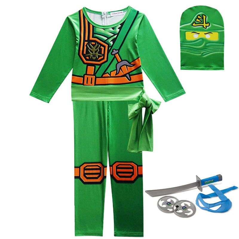 NINJA cosplay Boys Advanced Latest Role Playing Costume Jumpsuit Set Halloween Christmas Party Ninja Superhero Set Cosplay