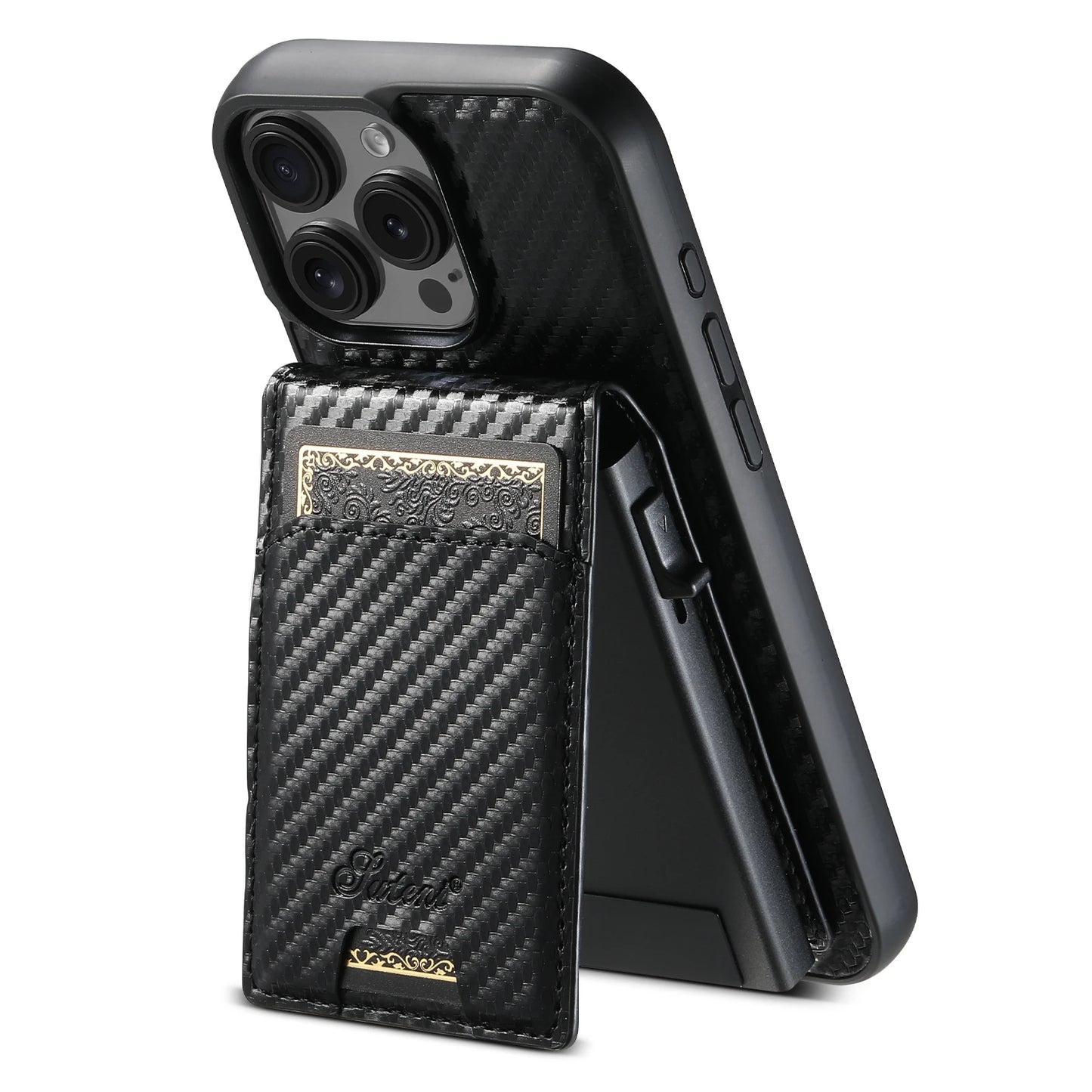 For iPhone 17 Air/16/15/14/12/13 Promax Plus all-inclusive TPU magnetic card holder for inserting leather mobile phone cases