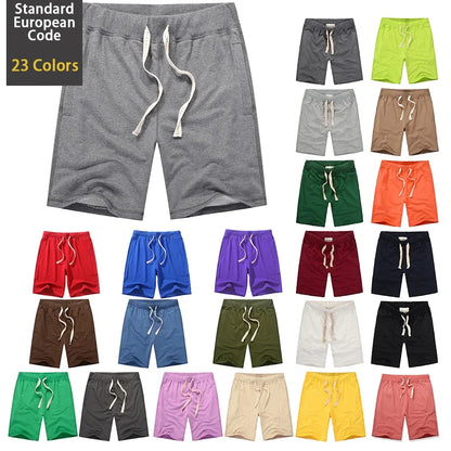 Gray Cotton Shorts Men Summer Sport Fitness Gym Workout Jogger Shorts with Pocket High Quality Plus Size Home Casual Sweatshorts