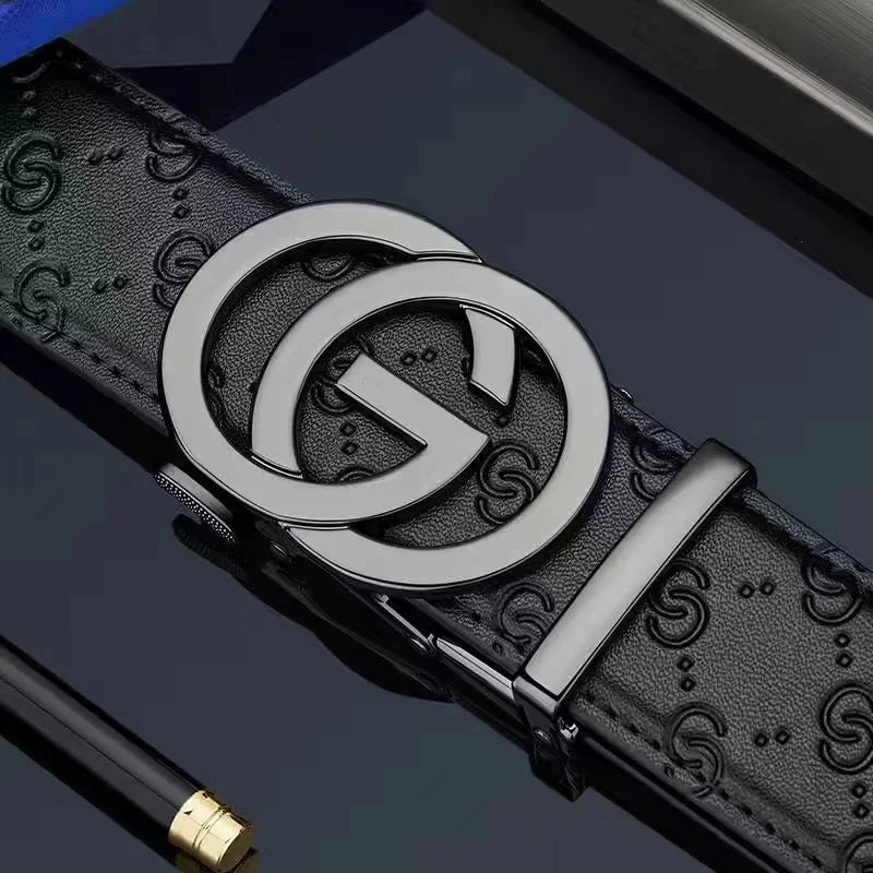 New genuine leather fashionable printed men's belt trend business versatile jeans belt for men