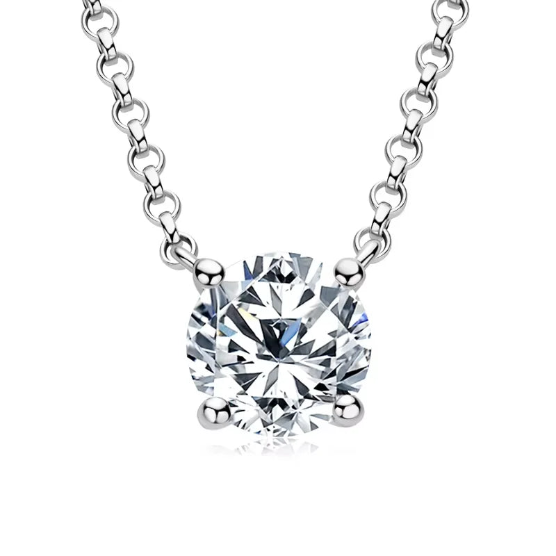 1CT 2CT 3CT Certified Moissanite Pendant Necklace For Women S925 Sterling Silver Solitaire Drop Necklaces Jewelry Gift
