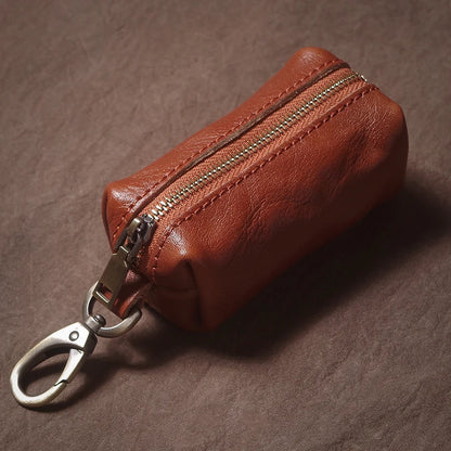 Luxury High Quality Genuine Leather Car Key Vintage Men and Women Waist Hanging Cowhide Key Case Housekeeper Home Organizer