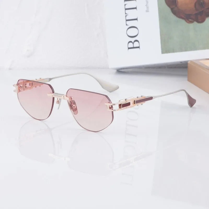 Rimless 164 Grand-imperyn Luxury Sunglasses Irregular Square Alloy High Quality Gradient Classicla Boundless UV400 Outdoor Gafas