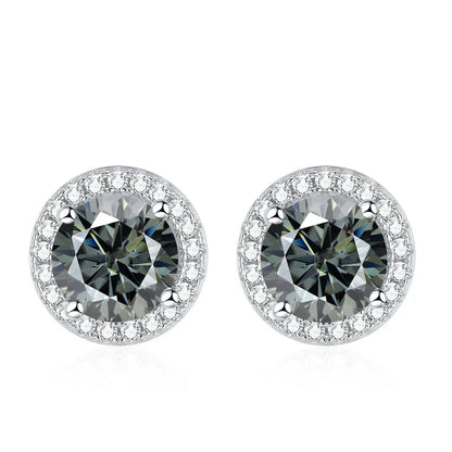 Moissanite Stud Earrings for Women 925 Sterling Silver Green Blue Pink Red Black Blue Sparkling Moissanite Studs Earring