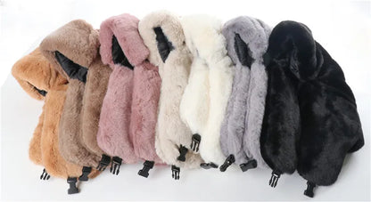 Winter Women Soviet Badge Bomber Hat Warm Faux Rabbit Fur Pilot Ushanka Windproof Thermal Earflap Hats For Men Ski Caps