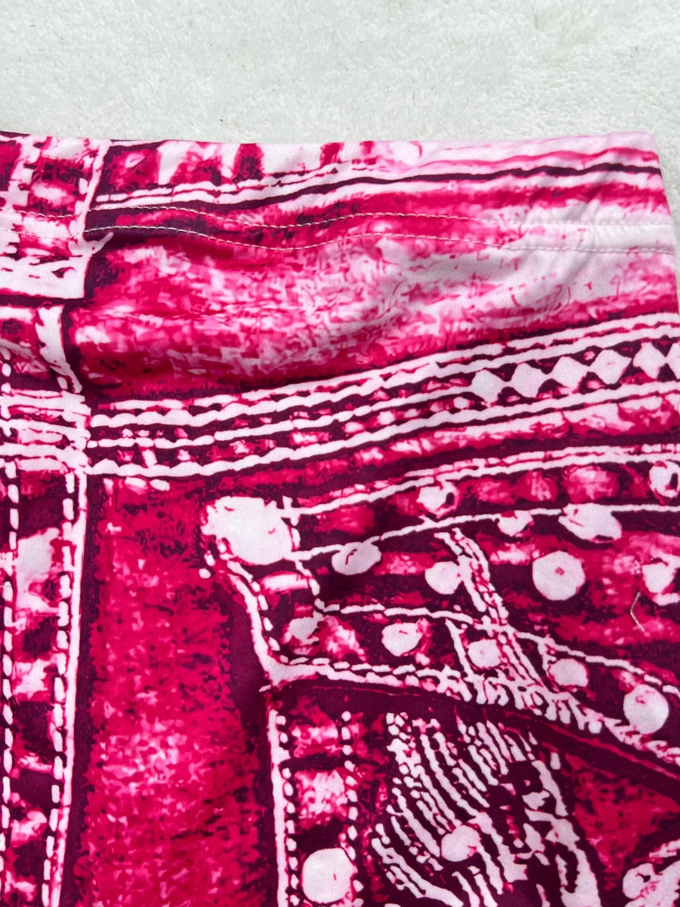 Women's Faux Denim Print High Stretch Slim Shorts, Versatile Yoga Shorts, Polyester Non-Denim Material