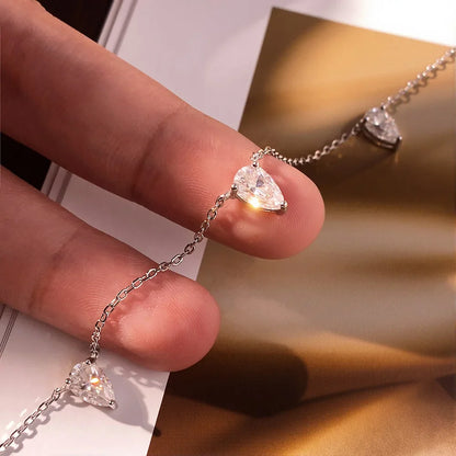 3ct Pear Cut Moissanite Pendant Necklaces for Women Shining Diamond with Certificates s925 Silver Chain Dainty Necklace