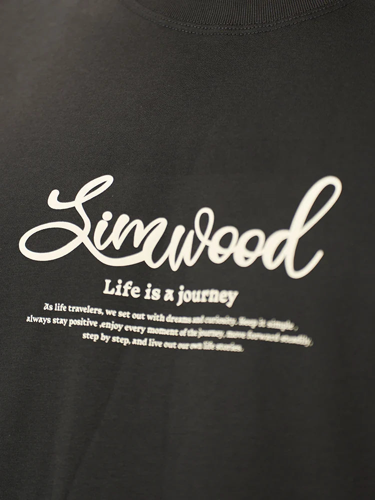 2026 Summer New Oversize 230gsm Sorona Cool Feeling Fabric Men Fashion Letter Print Tops High Quality Tees