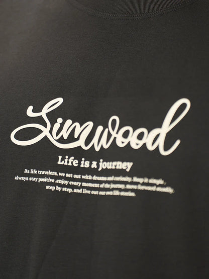 2026 Summer New Oversize 230gsm Sorona Cool Feeling Fabric Men Fashion Letter Print Tops High Quality Tees