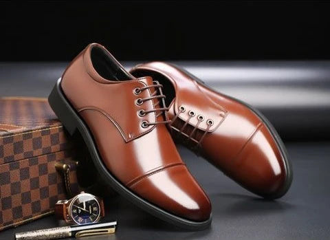 Round Toe Lace Up Business Social Shoe for Men Casual High Quality Fashion 2025 Style New Spring Autumn Dress Loafers Shoes Man