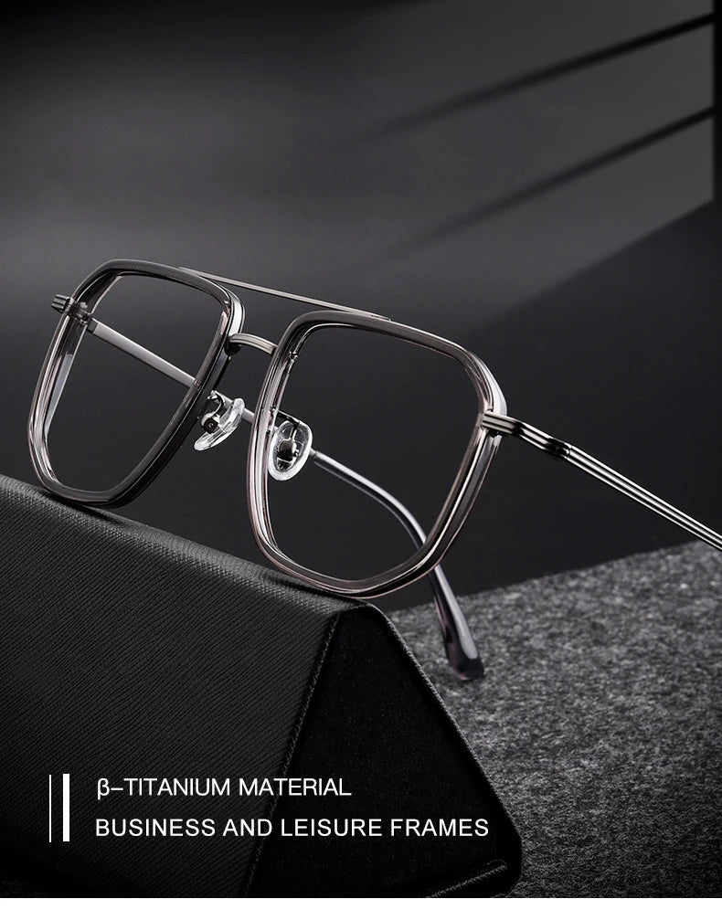 Fashion New Business Men's Large-rimmed Glasses Can Be Customized Prescription Anti-blue Light Glasses Retro Glasses Frame