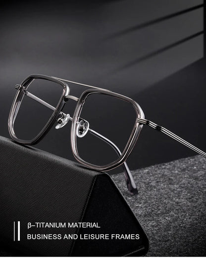 Fashion New Business Men's Large-rimmed Glasses Can Be Customized Prescription Anti-blue Light Glasses Retro Glasses Frame