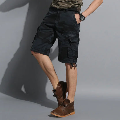 Camouflage Shorts Male Military Clothing Style Army High Quality Mens Cargo Shorts Cotton Multi Pockets Breeches Bermuda Cargo