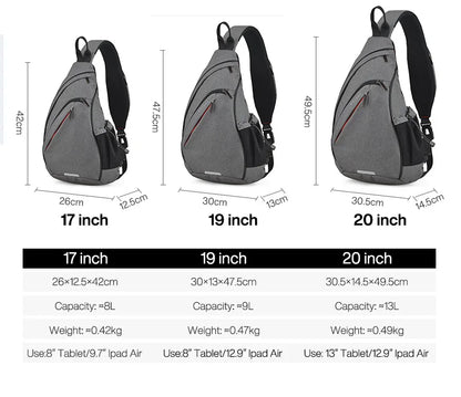 Men One Shoulder Backpack Women Sling Bag Crossbody USB Boys Cycling Sports Travel Versatile Fashion Bag Student School