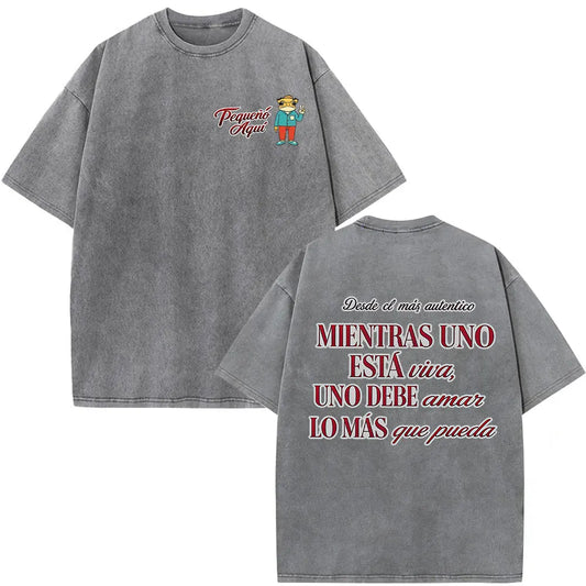 Washed Vintage Rapper Bad Bunny T-shirt Debi Tirar Mas Fotos DTMF Tour 2026 T Shirts Men Women Clothing Fashion Hip Hop T-shirts