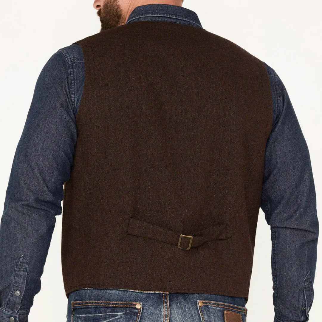 Men Vest Coffee Herringbone V Neck Single Button Waistcoat For Wedding Business Casual Formal Daily Office Work Men Suit Vest