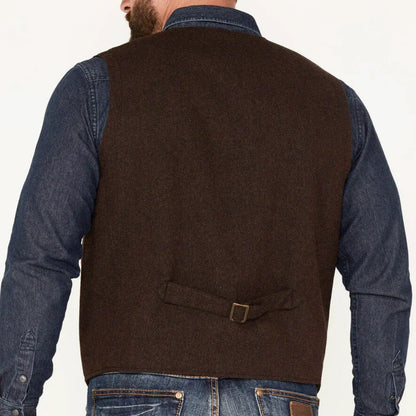 Men Vest Coffee Herringbone V Neck Single Button Waistcoat For Wedding Business Casual Formal Daily Office Work Men Suit Vest