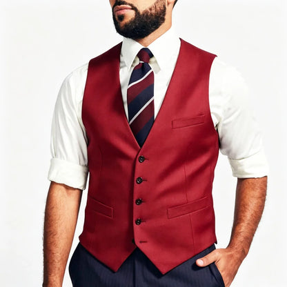 Men Vest Dark Gray Single Breasted V Neck Solid Waistcoat For Wedding Banquet Business Work Office Casual Daily Men Suit Vest