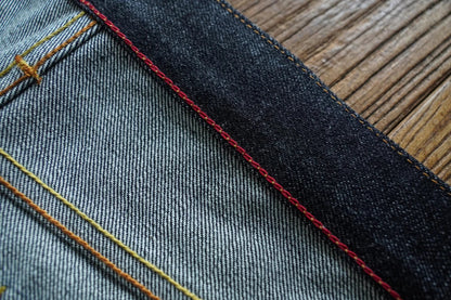 Mens Jeans Selvedge Denim Jeans for Man Silver Button Loose Fit Handmade 15 Oz